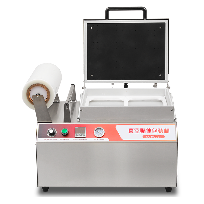 HL30VST Vacuum Skin Packaging Machine with container and cardboard for meat